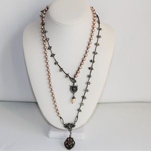 One-of-a-Kind Fitrou Pearl, Antiqued Necklace
